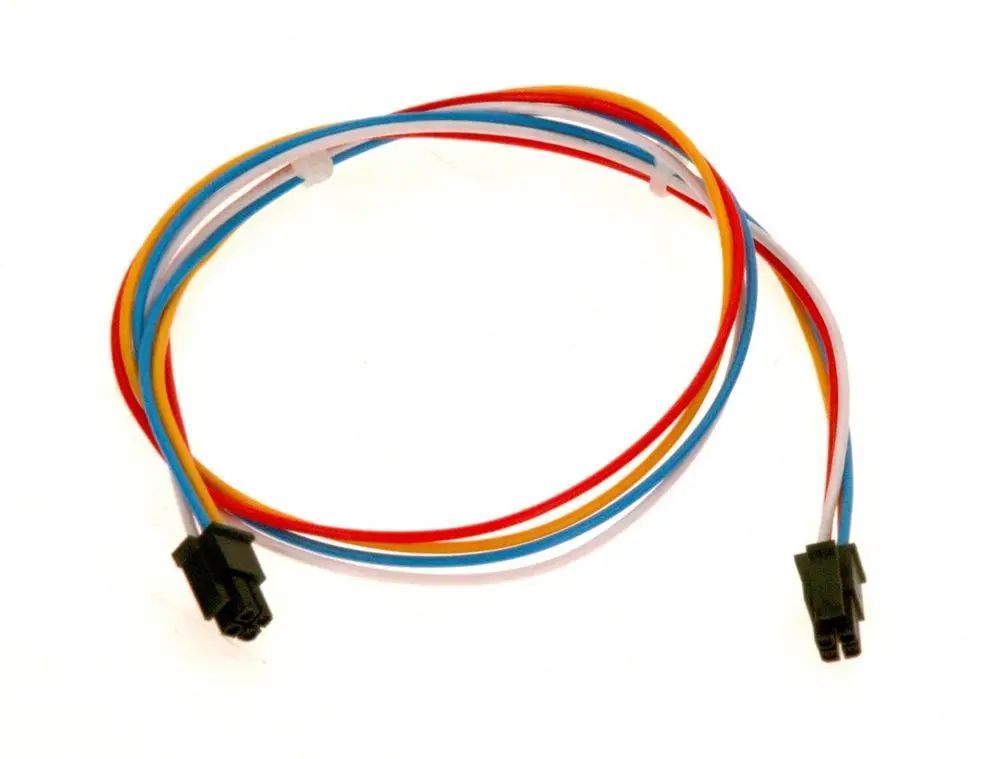 Fünfadriges Kabel mit schwarzen Steckverbindern, in verschiedenen Farben (rot, blau, orange, weiß), geeignet für die Nutzung im Bereich von Bosch Canbus-Systemen.